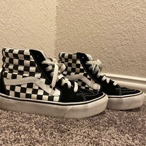 Checkered High top platform Vans